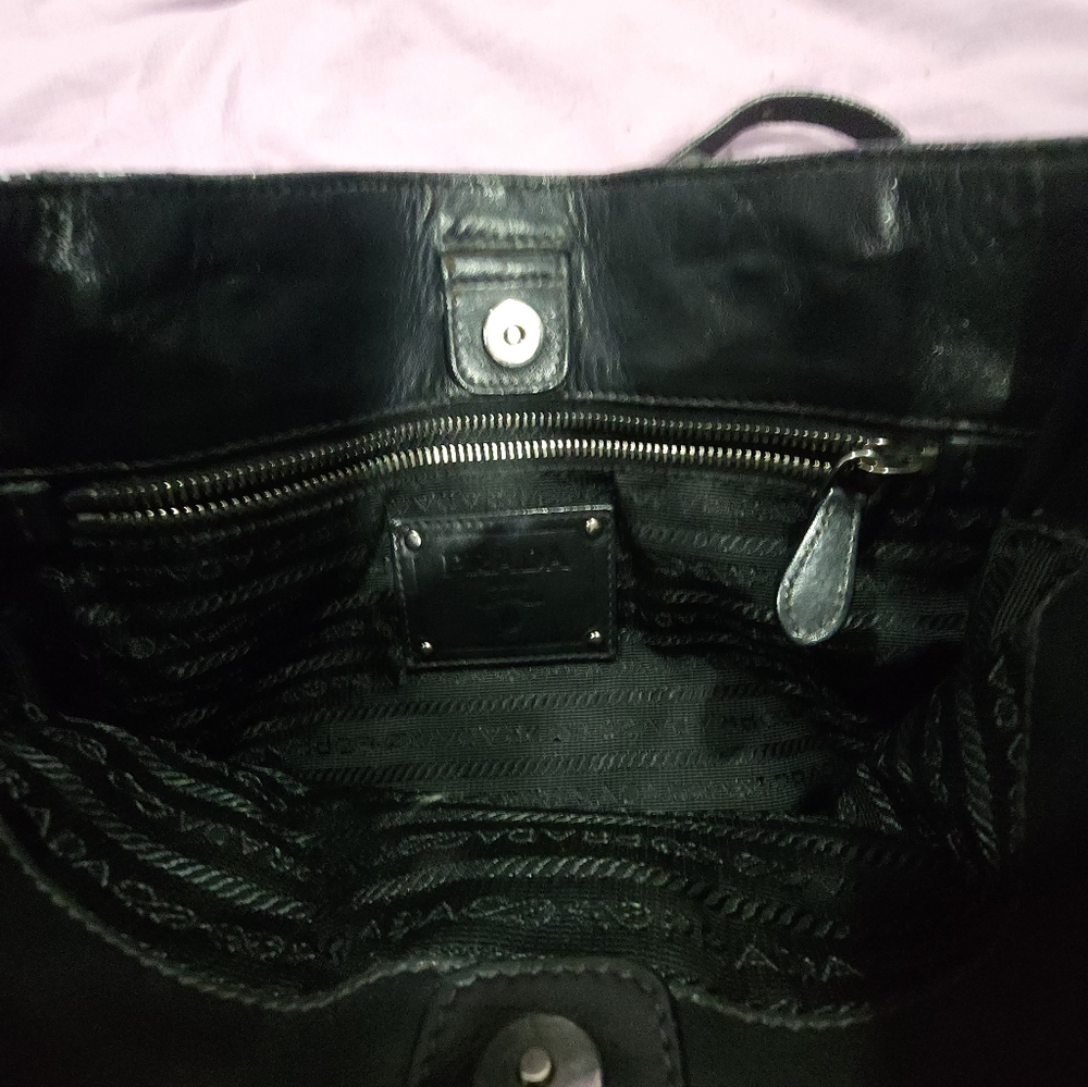 Fringed Black Leather Prada Crossbody HandBag 100% Authentic - Picture 8 of 13